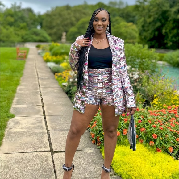 SEQUIN & TWEED BLAZER SET - Picture 3 of 4